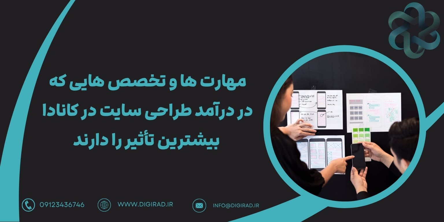 مهارت ها و تخصص هایی که در درآمد طراحی سایت در کانادا بیشترین تأثیر را دارند